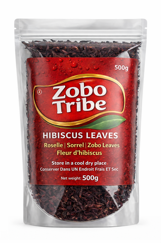 ZoboTribe Sun Dried Hibiscus Loose Leaves (500g) – Sorrel, Bissap, Zobo, Agua de Jamaica, Karkade – Caffeine-Free Herbal Tea for Hot or Cold Brew